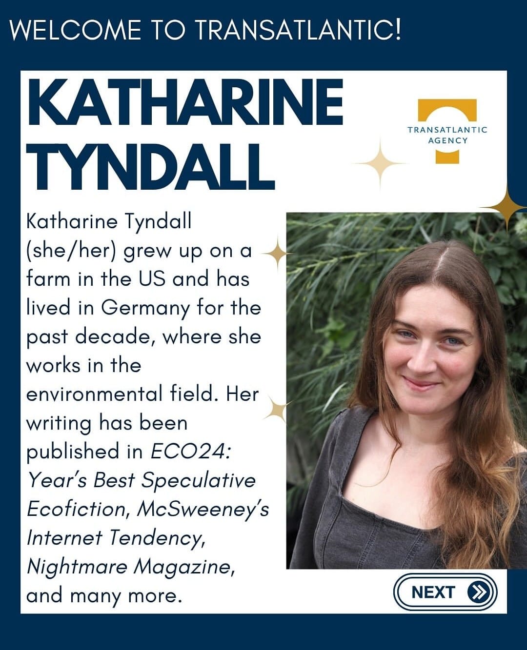 I'm now represented by Noelle Falcis Math at Transatlantic Agency!