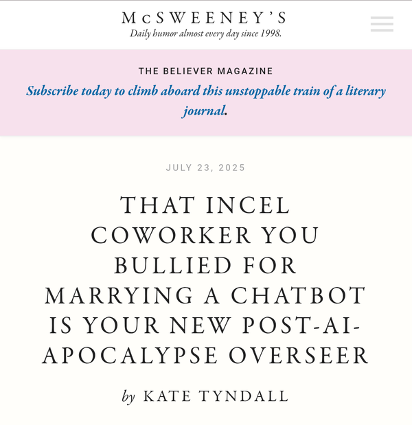 New story up at McSweeney's!